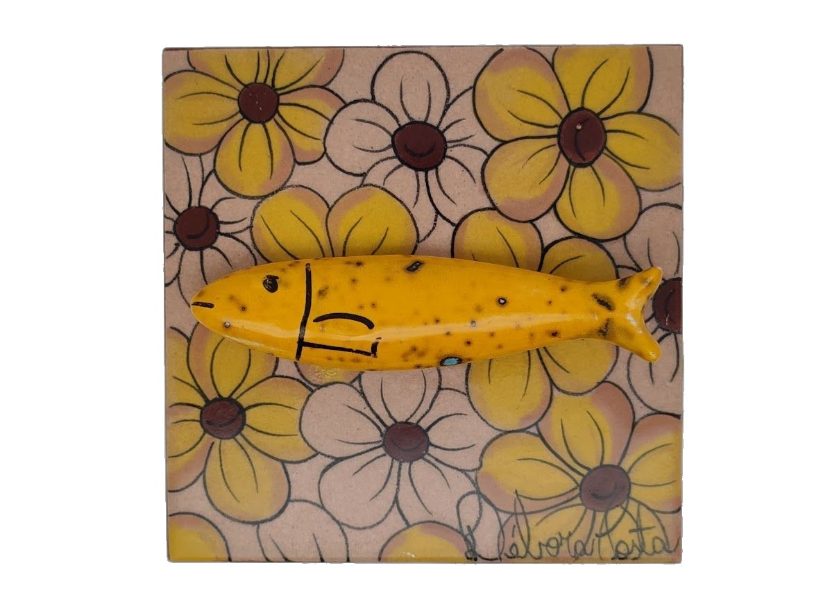 Tableau azulejo sardine - Jaune - 15001 - 10 x 10 cm – Image 6