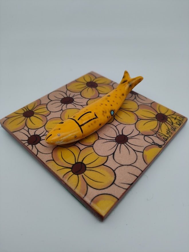 Tableau azulejo sardine - Jaune - 15001 - 10 x 10 cm – Image 4