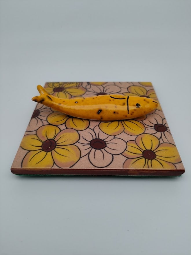 Tableau azulejo sardine - Jaune - 15001 - 10 x 10 cm – Image 2