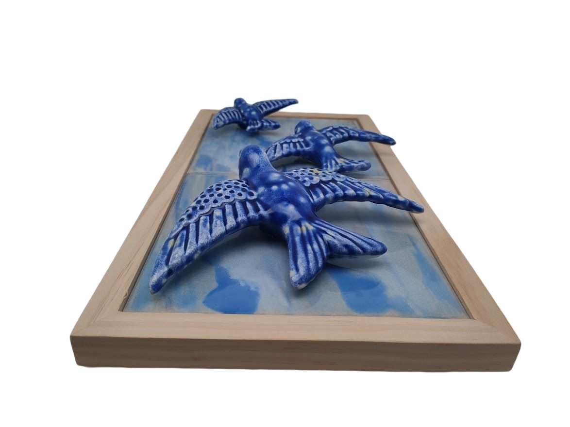 Tableau azulejos hirondelles - 15015 - 18 x 33 x 5 cm – Image 4