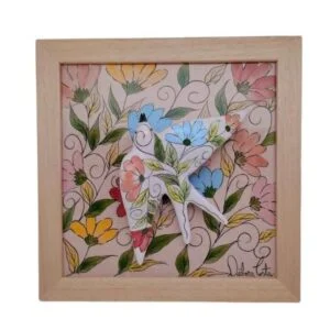 Tableau artisanal du Portugal avec azulejo peint et hirondelle en céramique réf 15021
