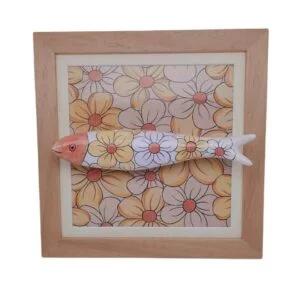 Tableau floral peint à la main avec sardine céramique du Portugal réf 15025