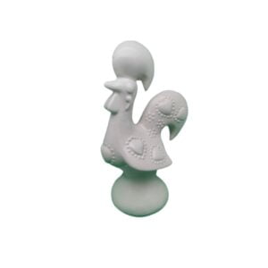 Coq portugais en céramique blanc 20 cm