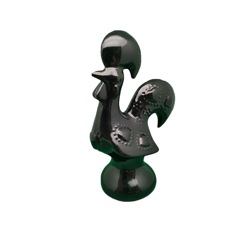 Coq de Barcelos noir en céramique 20 cm