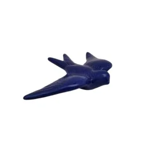 Hirondelle céramique du Portugal bleue cobalt 16 cm