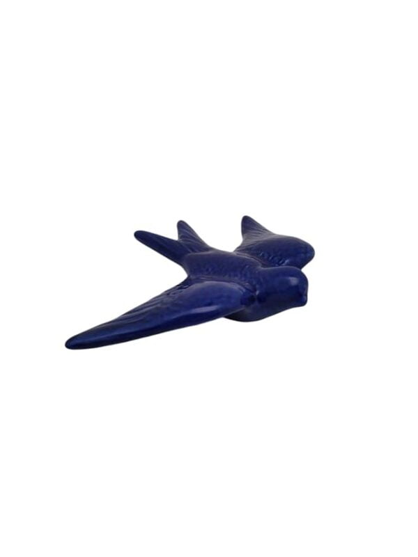 Hirondelle céramique du Portugal bleue cobalt 16 cm