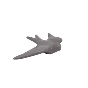 Hirondelle en céramique gris pastel 16 cm