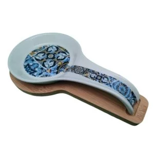 Porte cuillère céramique avec motifs azulejos, artisanat portugais modèle M2