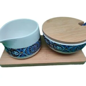 Pot à lait et sucrier azulejos, artisanat portugais