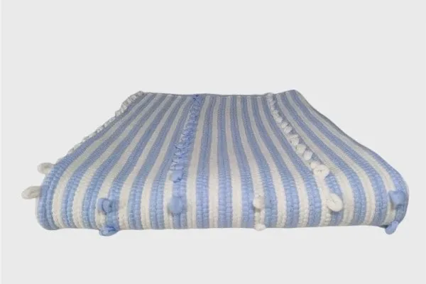 Tapis fait main au Portugal bleu et blanc